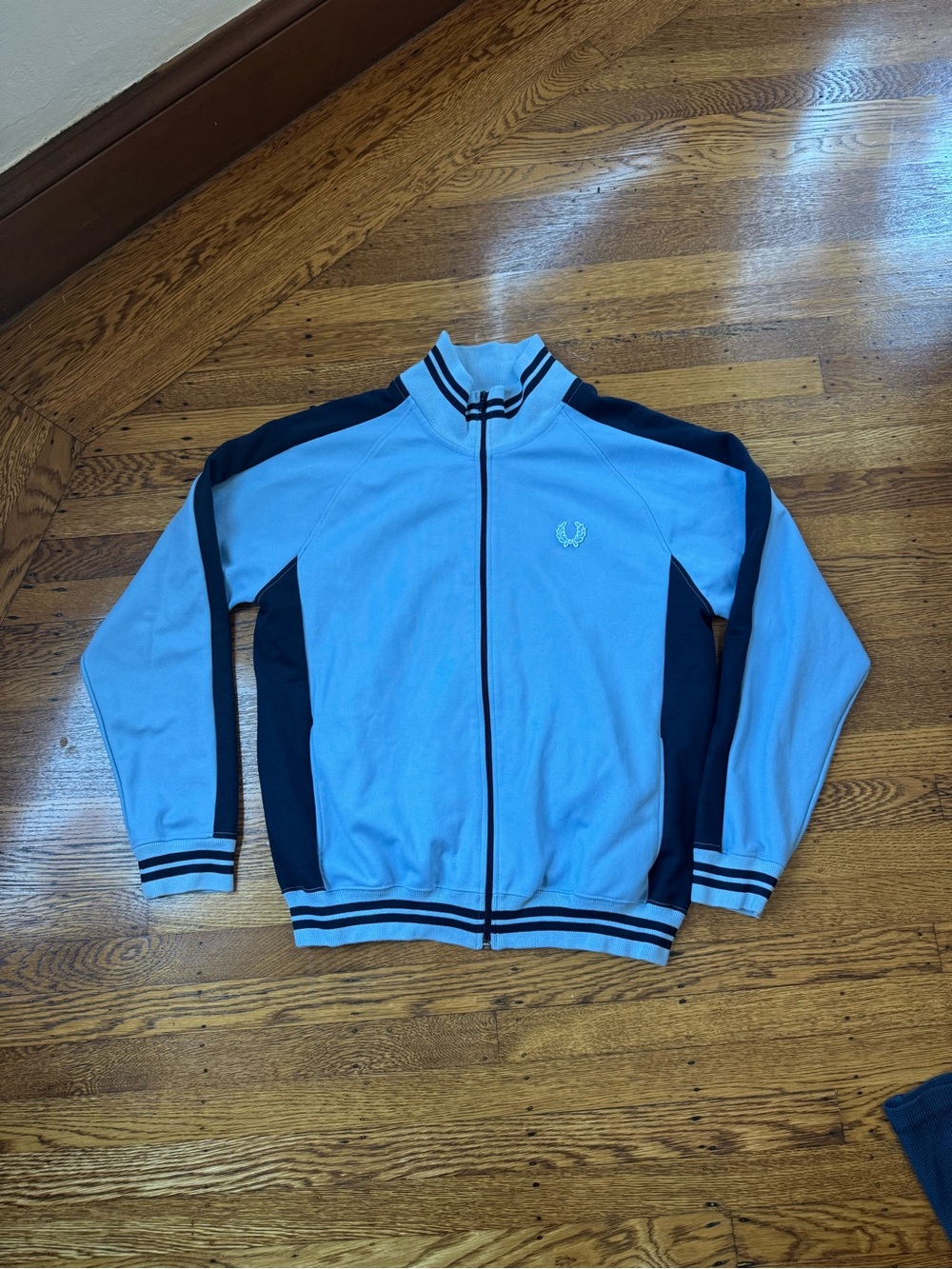 Vintage Fred Perry Track Jacket Blue Navy Full Zip Laurel Wreath Large
